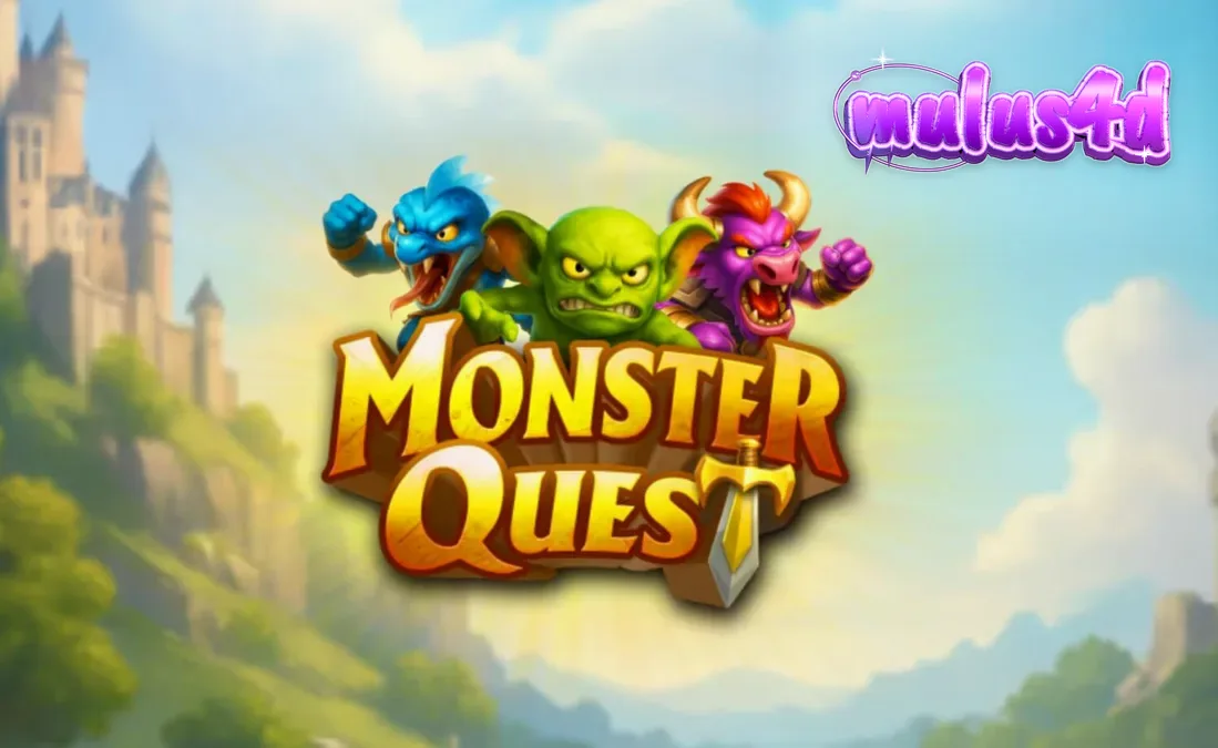 Ksatria berhadapan dengan naga di depan kastil dalam slot Monster Quest